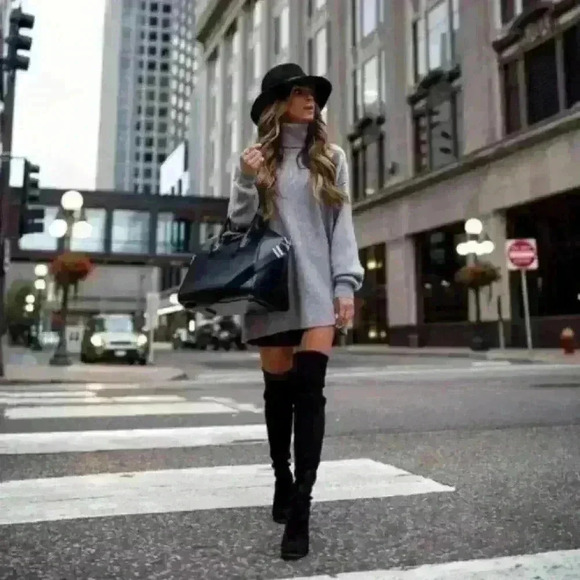 Stuart Weitzman Lowland black  over the knee boots 8 Made in Spain retail $920 - Picture 1 of 12